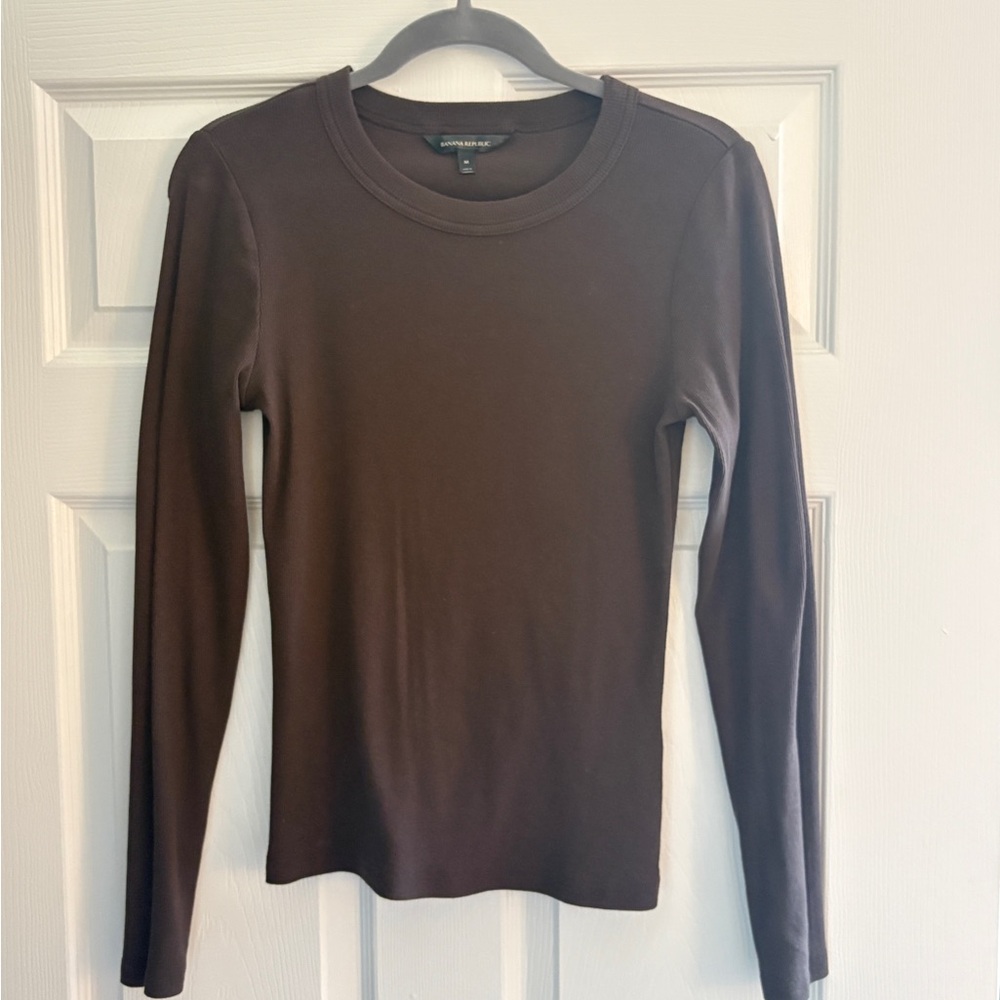 Banana Republic Dark Brown Long Sleeve Tee
